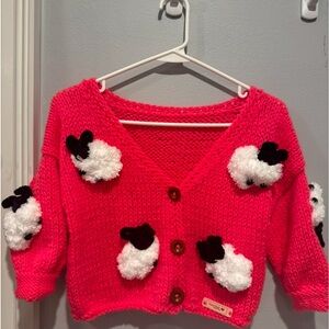 Handmade knit cardigan girl